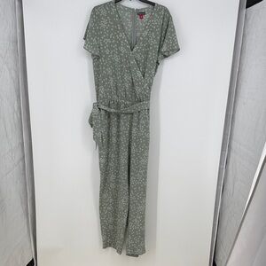 Vince Camuto Chic Olive Floral Jumpsuit size 14